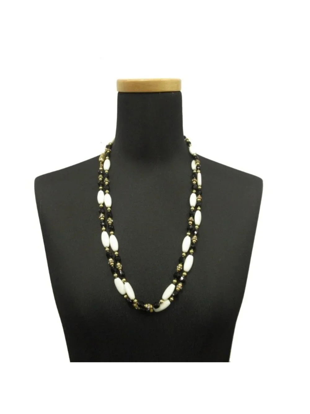 Celine Vintage Long Necklace 132 cm White Black - Picture 6 of 7